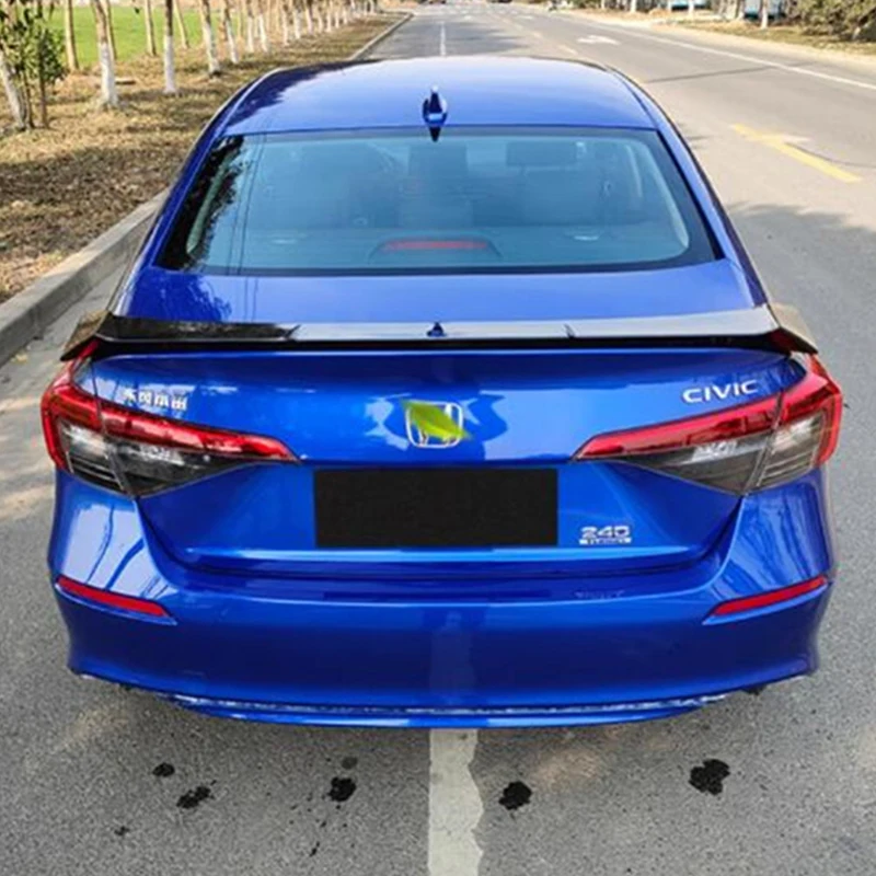 

For Long Spoiler Wing Honda Civic Sedan ABS Plastic Car Trunk Rear Tail Lip Body Kit Accessory 2022 2023 Year