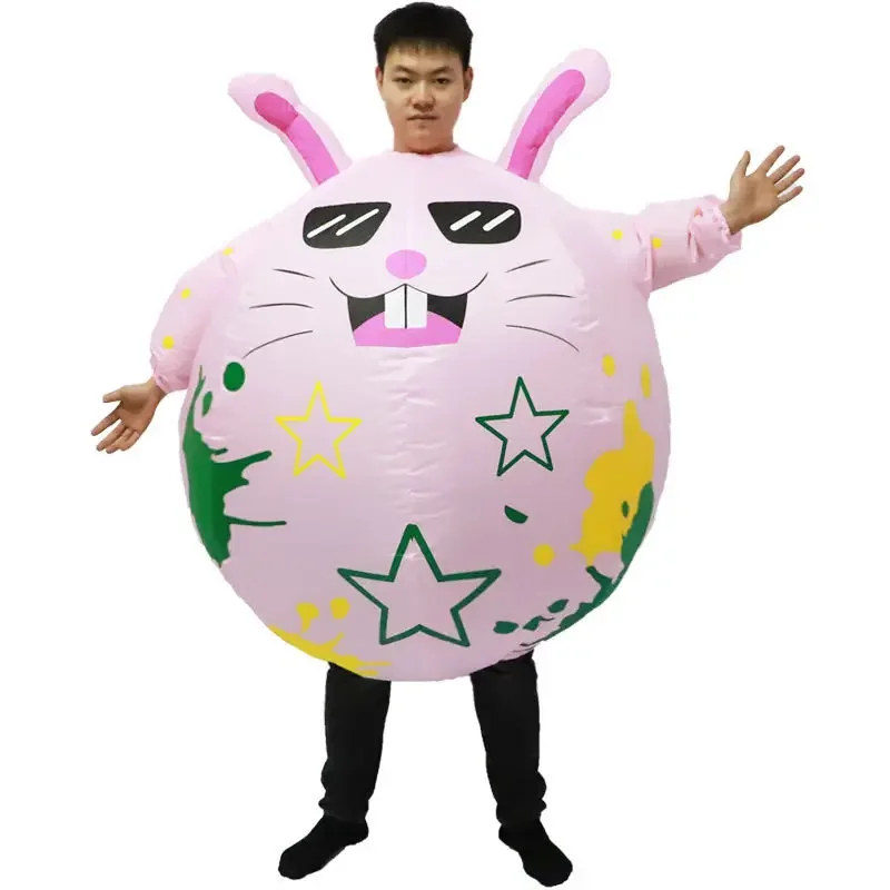 Easter Cute Bunny Rabbit Cosplay Inflatable Costume Adult Air Blow-up Party Costumes*1W@