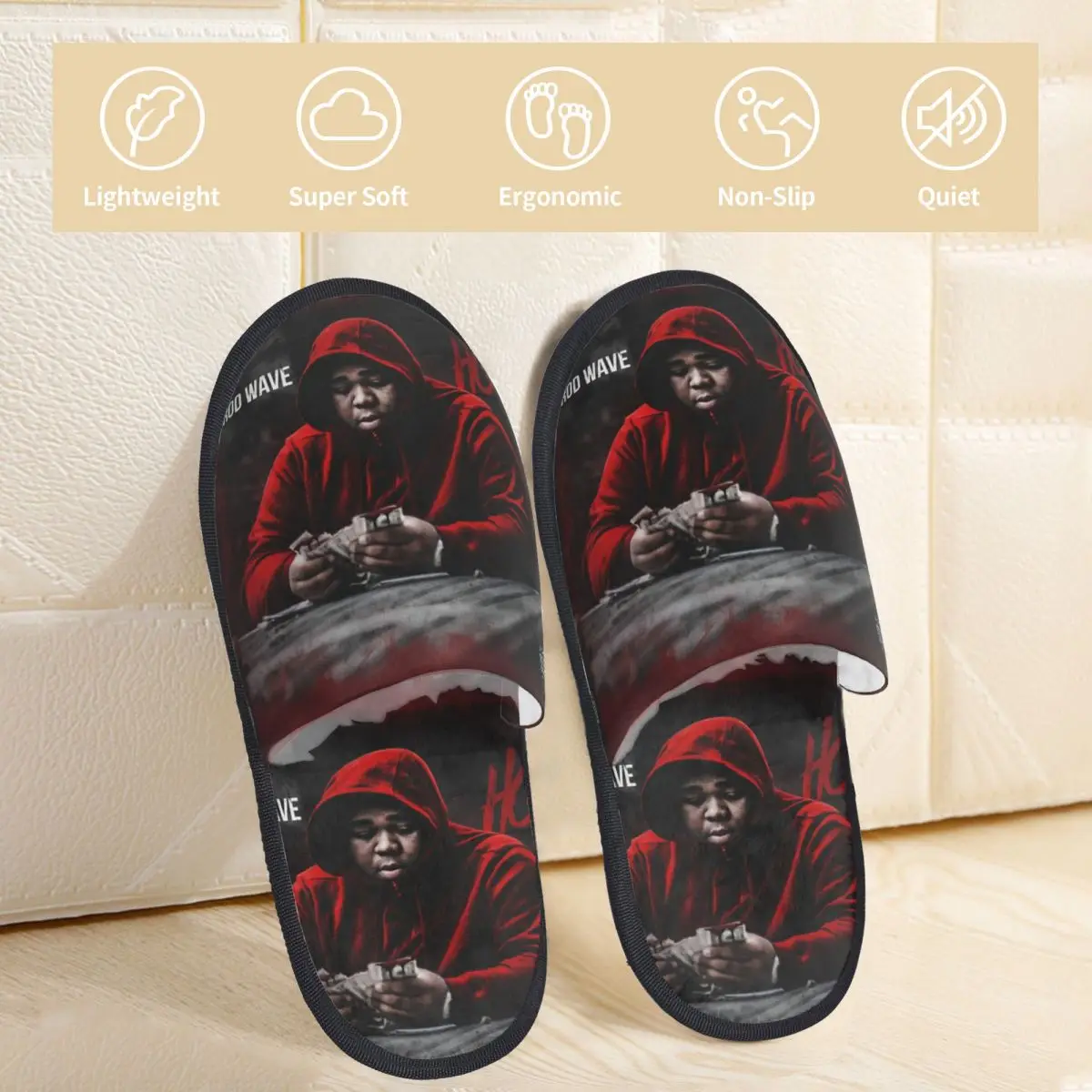 Rapper Rod Wave Chinelos Antiderrapantes Pop Singer Música Soft Memory Foam Slides Sala de estar