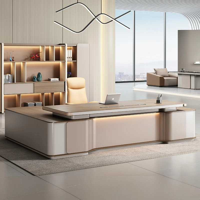High End Work Office Desk Executive Boss Light Luxury Design Computer Desks Modern Storage Escritorio