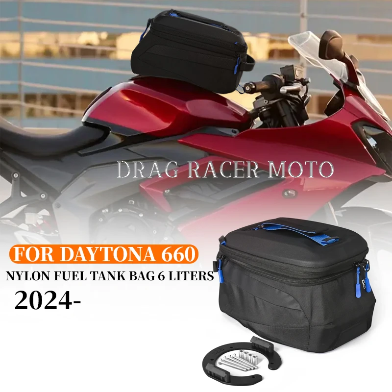 

Motorcycle Tank Bag Nylon Fuel Oil Tank Bag 6L Portable Card Phone Tool Bag Black For Daytona 660 Daytona660 2024 2025 2026