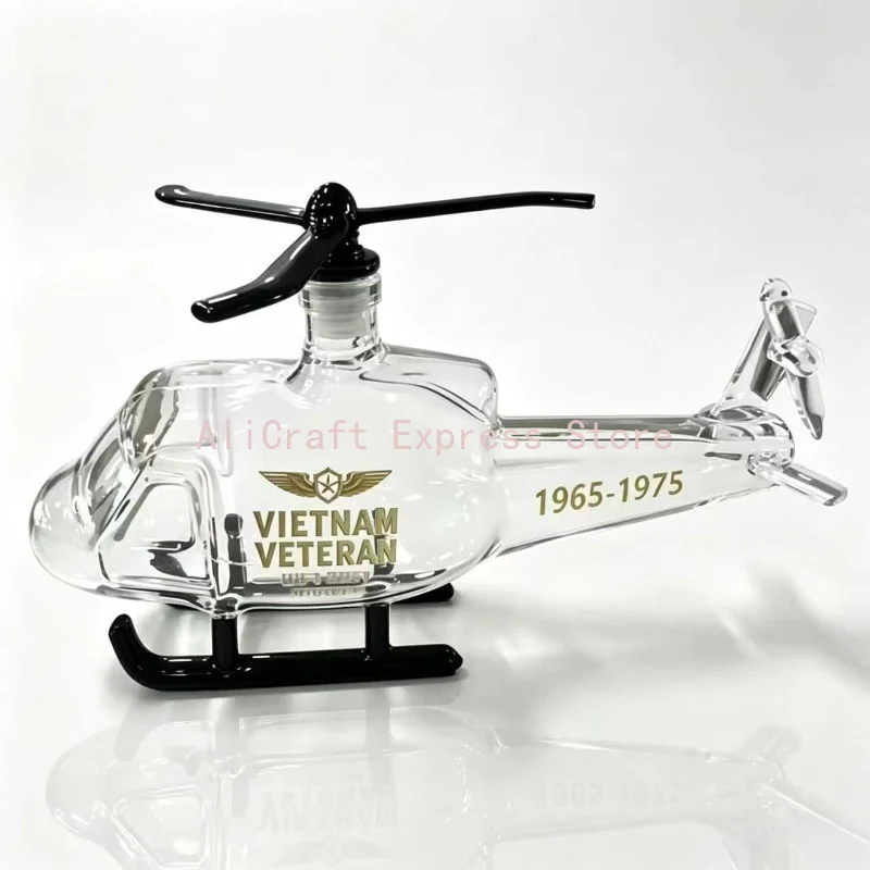 Creative Helicopter‑Style Glass Liquor Bottle Decorative Whiskey Decanter Home Bar Tabletop Display Gift For Men