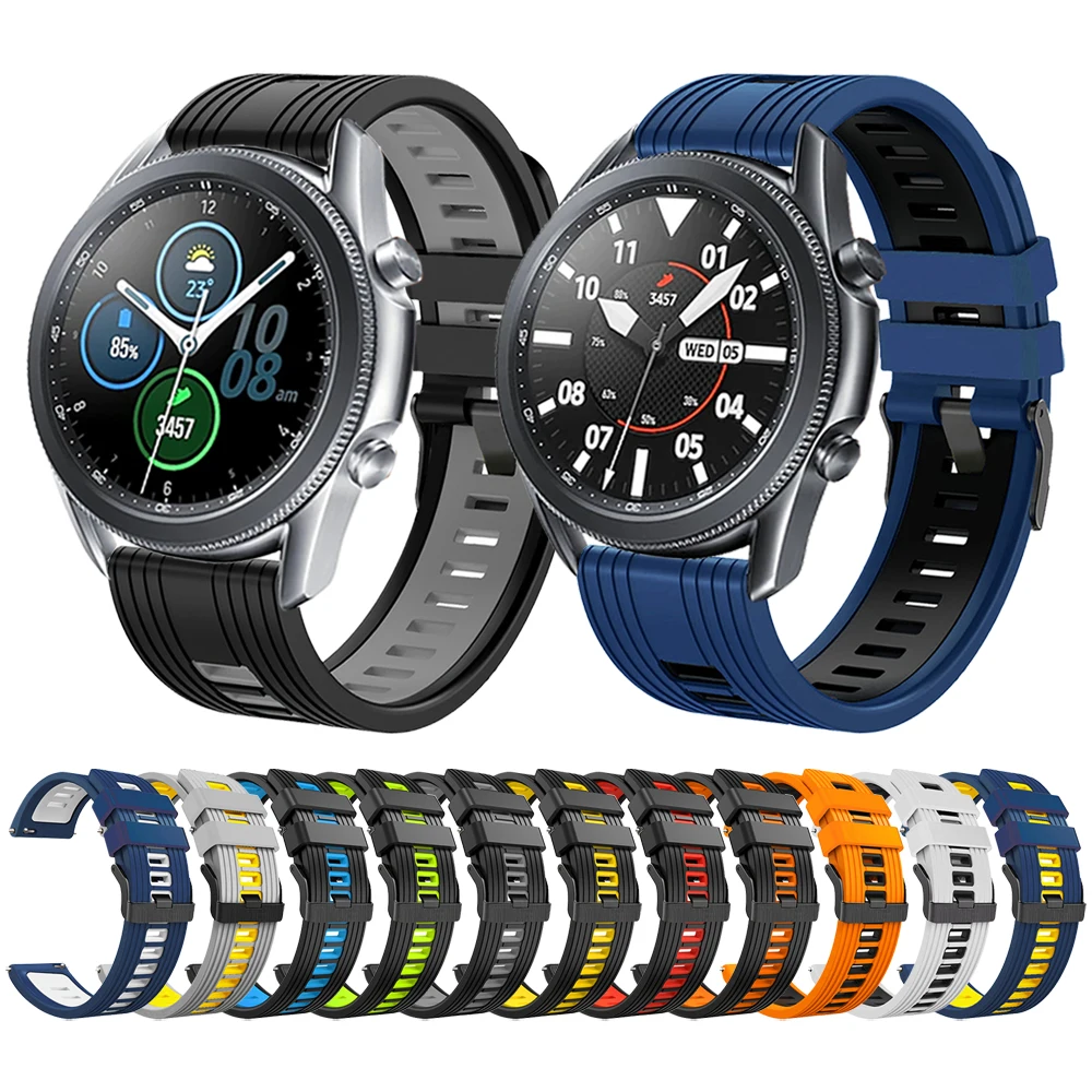 

Quick release 22mm Sport Silicone Strap For Samsung Galaxy Watch 46mm/Watch3 45mm Smartwatch Band Replacement Watchband Bracelet