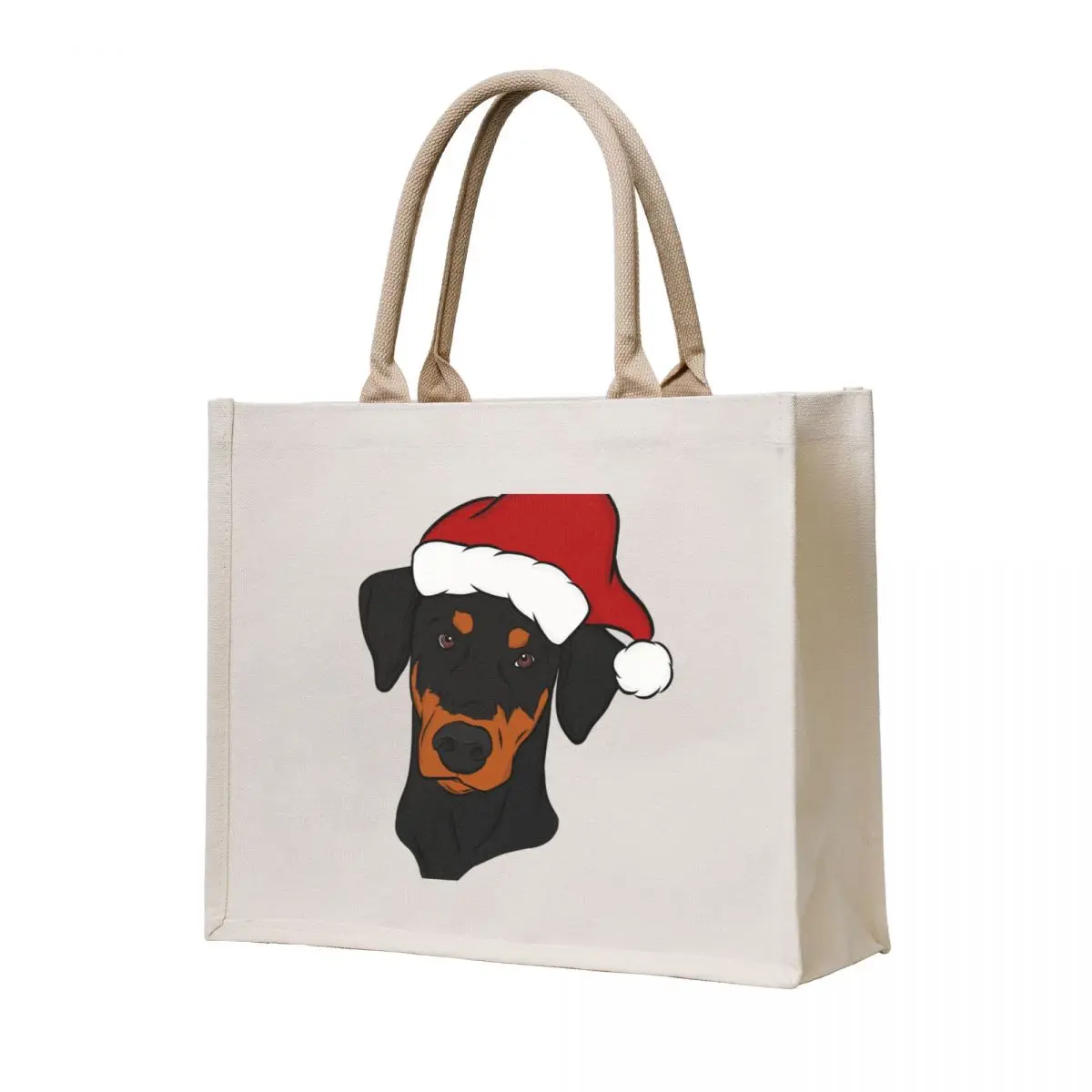 

Black and Tan Doberman - Merry Christmas Tote Bag Canvas eco pack Canvas shoulder bag