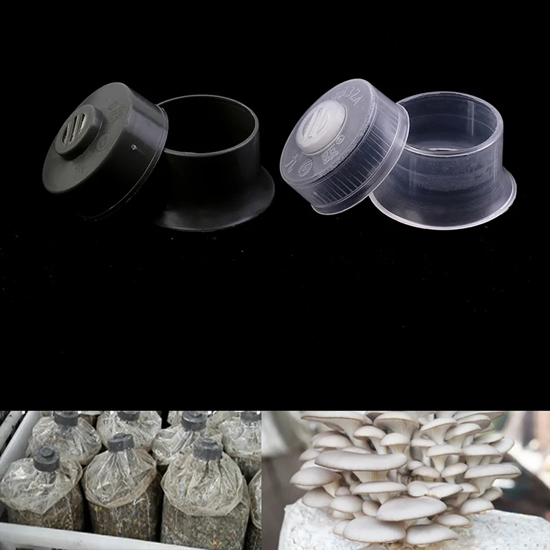 【K】20Pcs Mushroom Spawn Grow Bag Filter Cover Sealable Double Sleeve Lock Ring Cap for Agaric Spawn Culture Planting Pouch Tool