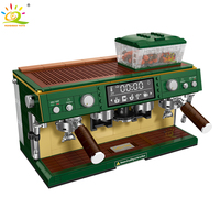 HUIQIBAO 928PCS MOC Coffee Machine Model Micro Building Blocks Mini Diamond City Friend Bricks Set Children Toys Kids Girl Game
