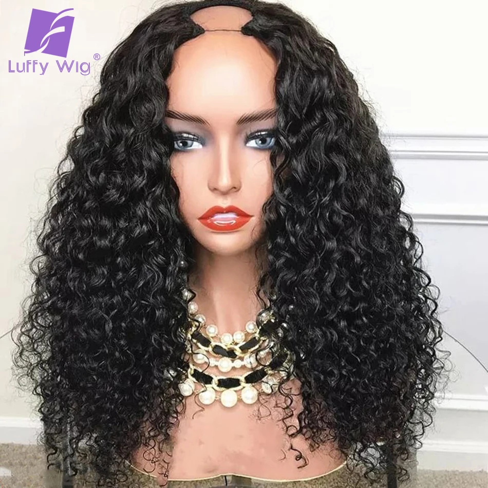 

V Shape Wig Loose Wave 200Density V Part Glueless Wigs Human Hair Water Wave No Leave Out Upgrade Upart Curly Wig Remy Hair