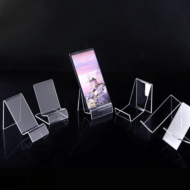 

10 Pieces/Lot Acrylic Plastic Exhibition Store Clear-view Mobile Wallet Stand Display Holder Rack