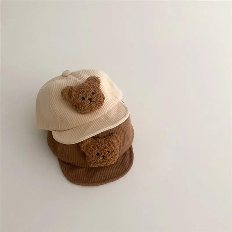 Korean Style Baby Bear Baseball Cap Soft Brim Casual Sun Hat Autumn Fashion Lightweight Cap For 1-4T Toddler