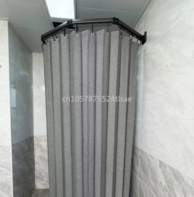 Dry and Wet Separation Bathroom Shower Curtain Folding Invisible Non-punching Bathroom Bath Blocking Waterproof Partition