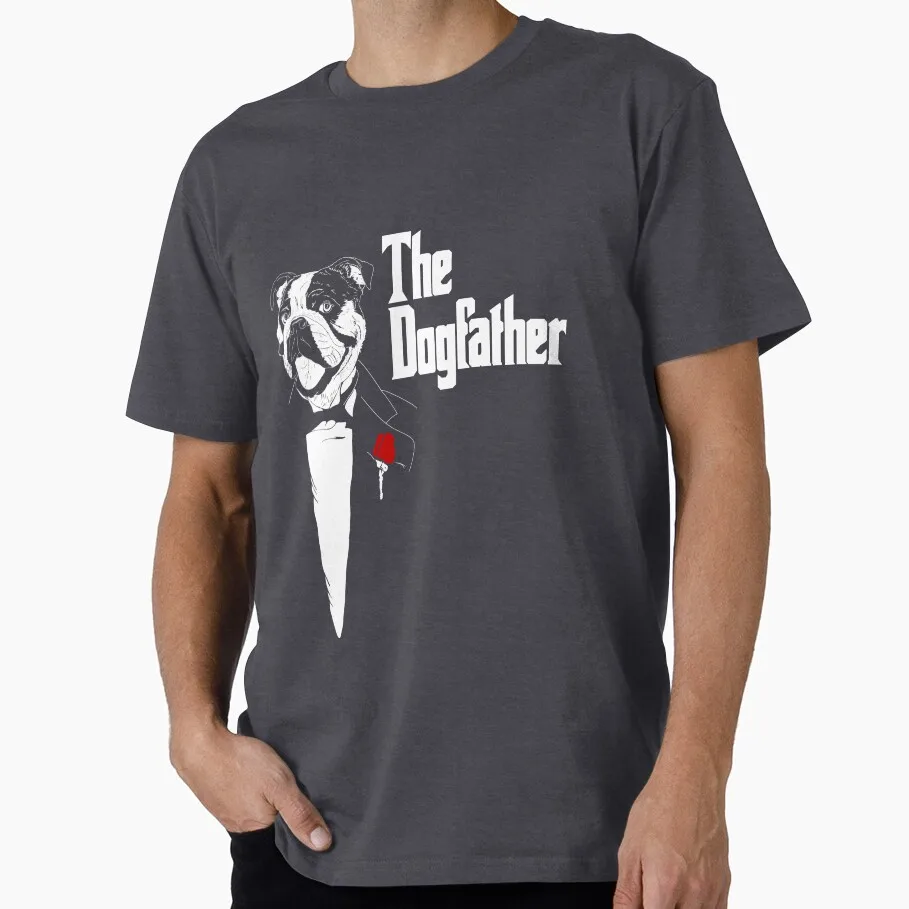 

Funny DogFather English Bulldog Gift t shirt for dog lover 100% cotton printed mens clothes All size S-6XL tops for man