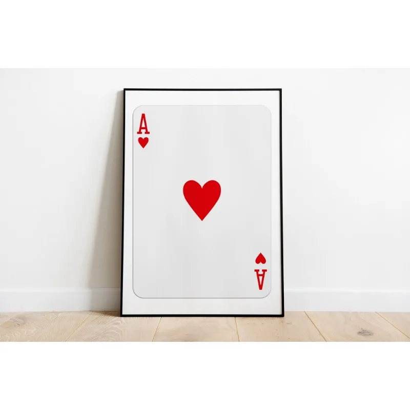 العصرية الآس من القلوب بطاقات للعب طباعة ملصق ملهم إقتباس الجمالية قماش اللوحة الرجعية جدار الفن لغرفة ديكور المنزل #2