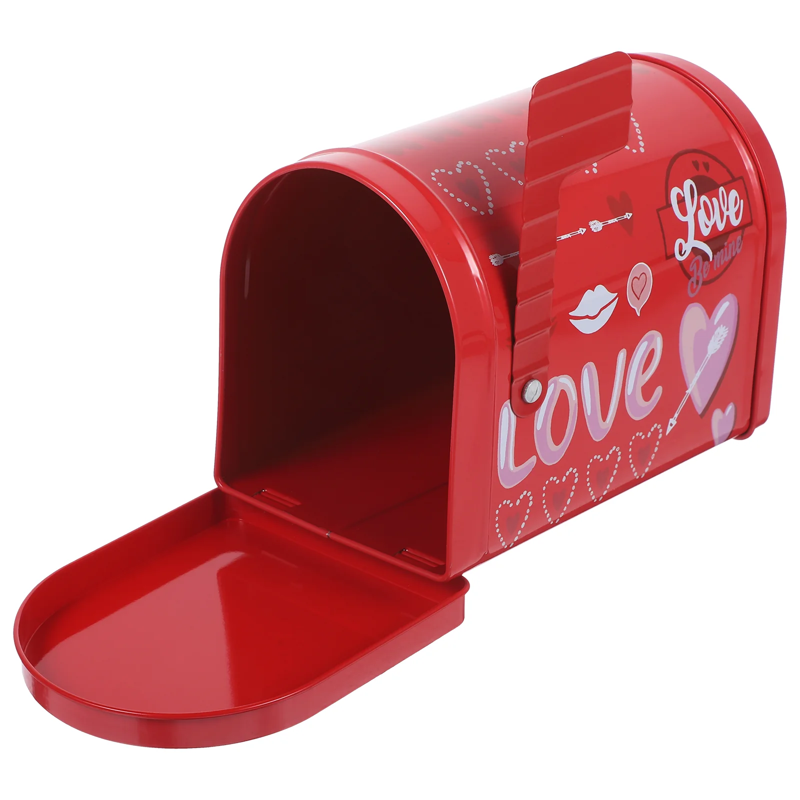 Tinplate Gift Box White Valentine Mailbox Candy Cookie Storage Container Holiday Snack Holder Metal Biscuit Packaging Tin Sturdy