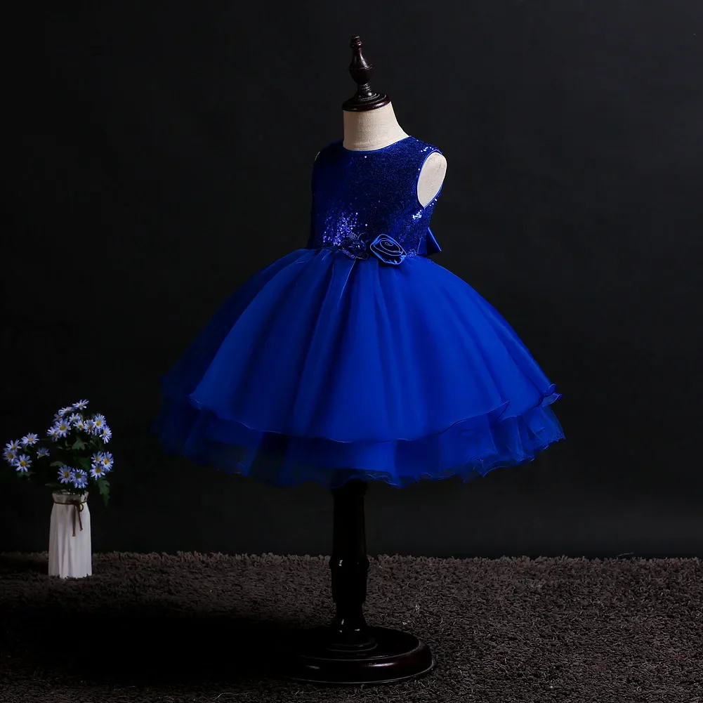 Robe de princesse à paillettes pour filles avec nœud, vêtements de Noël pour enfants, anniversaire, fête de mariage, bébé fille, 10 ans