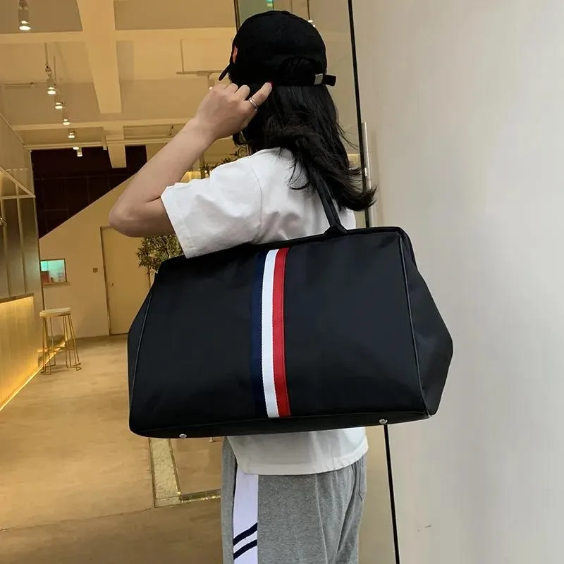 Women Tote Bag Luggage American Travel Big Handbags Men WaterProof Portable Foldable Wholesale Tour Package Stripe Bolsos