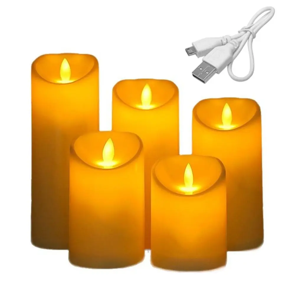 

Креативная электронная свеча USB перезаряжаемая беспламенная теплая светящаяся свеча декоративная портативная имитация свечи