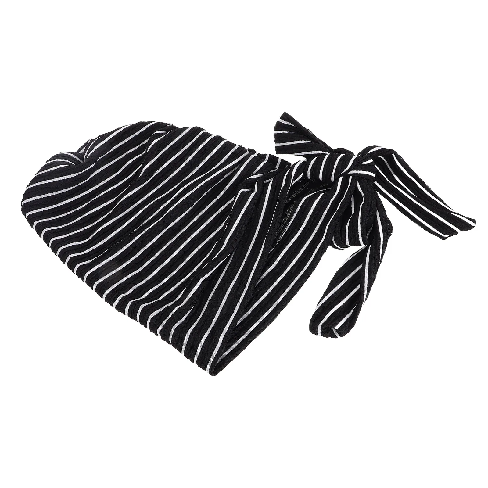 

Long Tail Turban Hat Head Scarves Women Hair Cap Sleeping Cute Boho Black Beanie Comfortable Polyester Fashionable Design