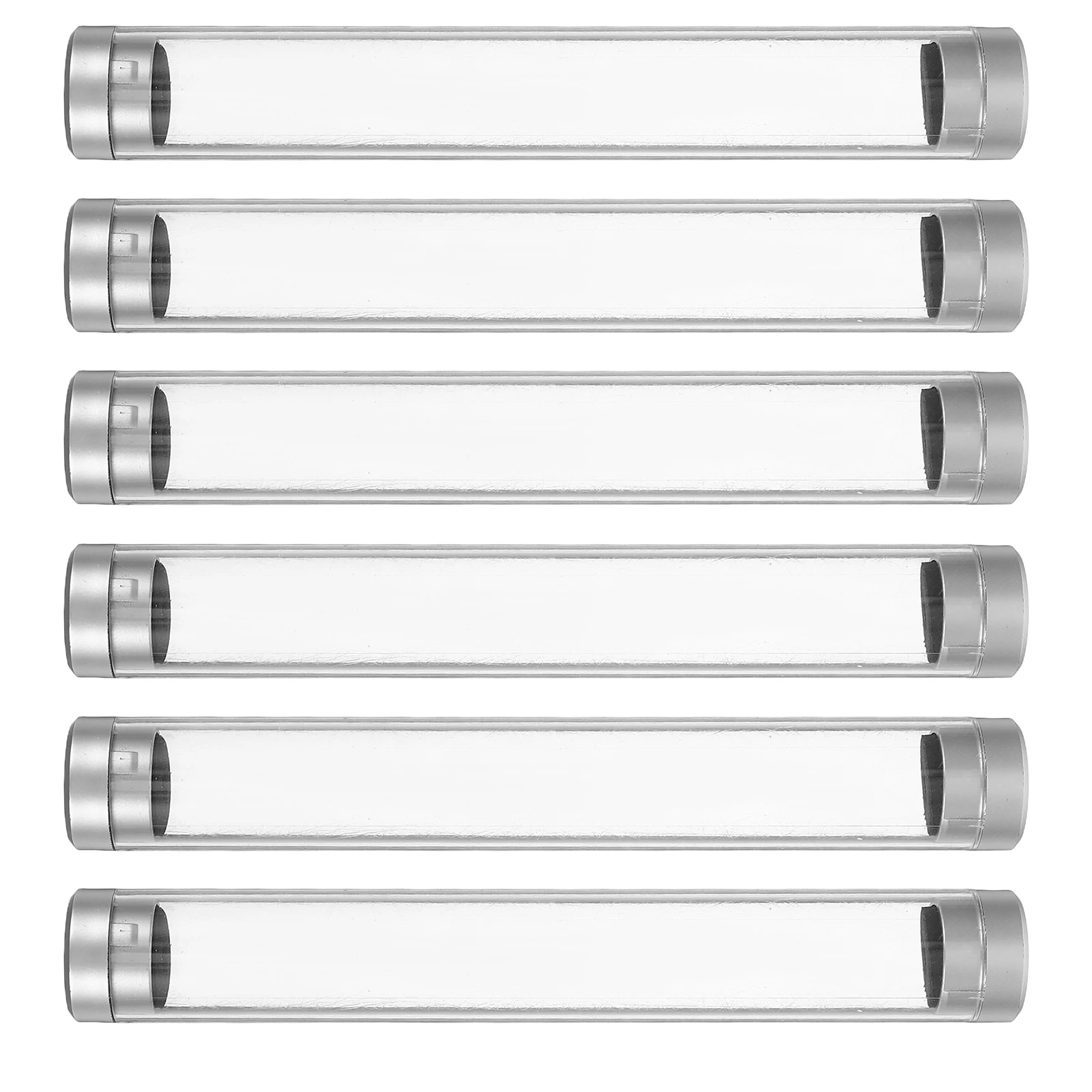 

6 pcs Transparent Cylinder Clear Plastic Reusable Holder Ballpoint Container Pencil Storage Box Display For Office School