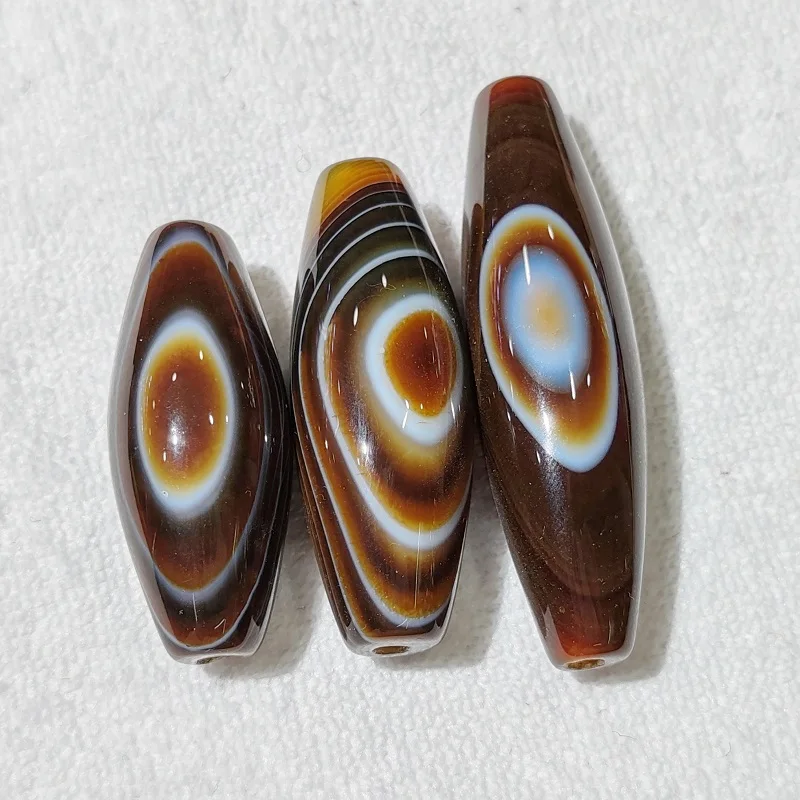 

Brazilian Natural Silk Wrapped Agate Dzi First Line Pharmacist's Eye and Pearl Necklace Pendant DIY Handmade Accessories