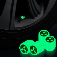 4pcs Car Tyre Valve Stem Luminous Caps Fluorescent Decor For Mitsubishi Outlander Lancer 10 9 ASX RALLIART Eclipse L200 Pajero