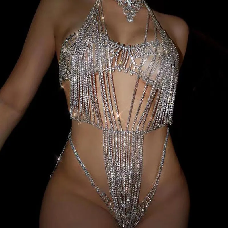 

Body Chain Jewelry Multilayer Fringed Jumpsuit Bikini Skirt Chain Chest-Wrapped Chain Bra Prom Party Chest Chain Ladies Dinner