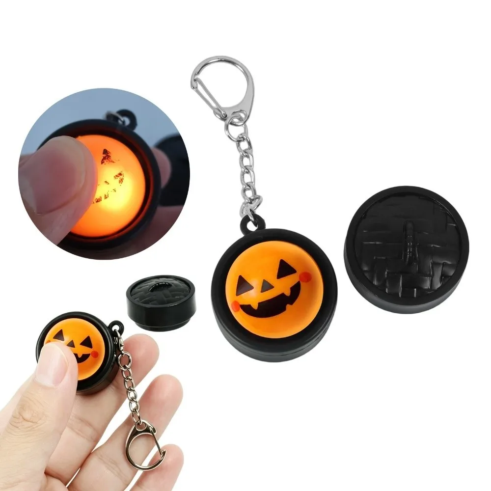 3D Printed Halloween Steamer Fidget Keychain Click Sound Removable Lid Pumpkin Sound Light Click Keychain Funny Round