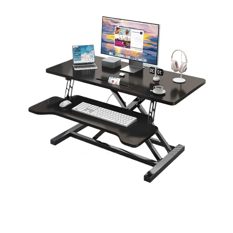 Standing workbench can lift computer desk, desktop display screen heightening frame, foldable notebook adjustment bracket