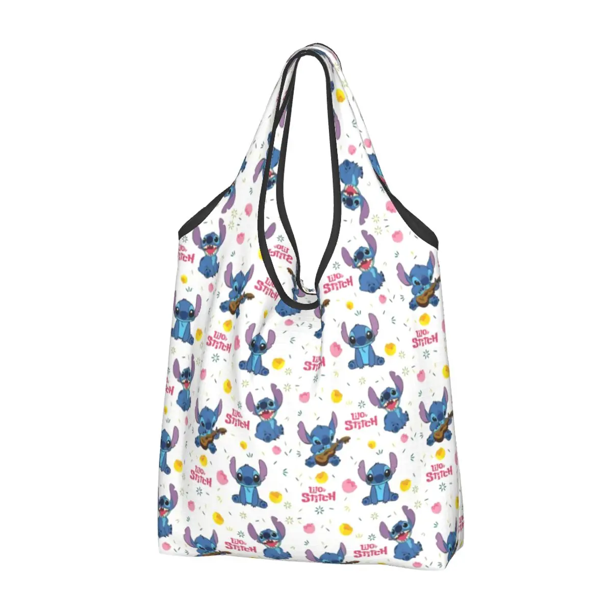 Custom Recycling Cartoon Shopping Bag Women Tote Bag Portable Stitch Seamless Groceries Shopper Bags