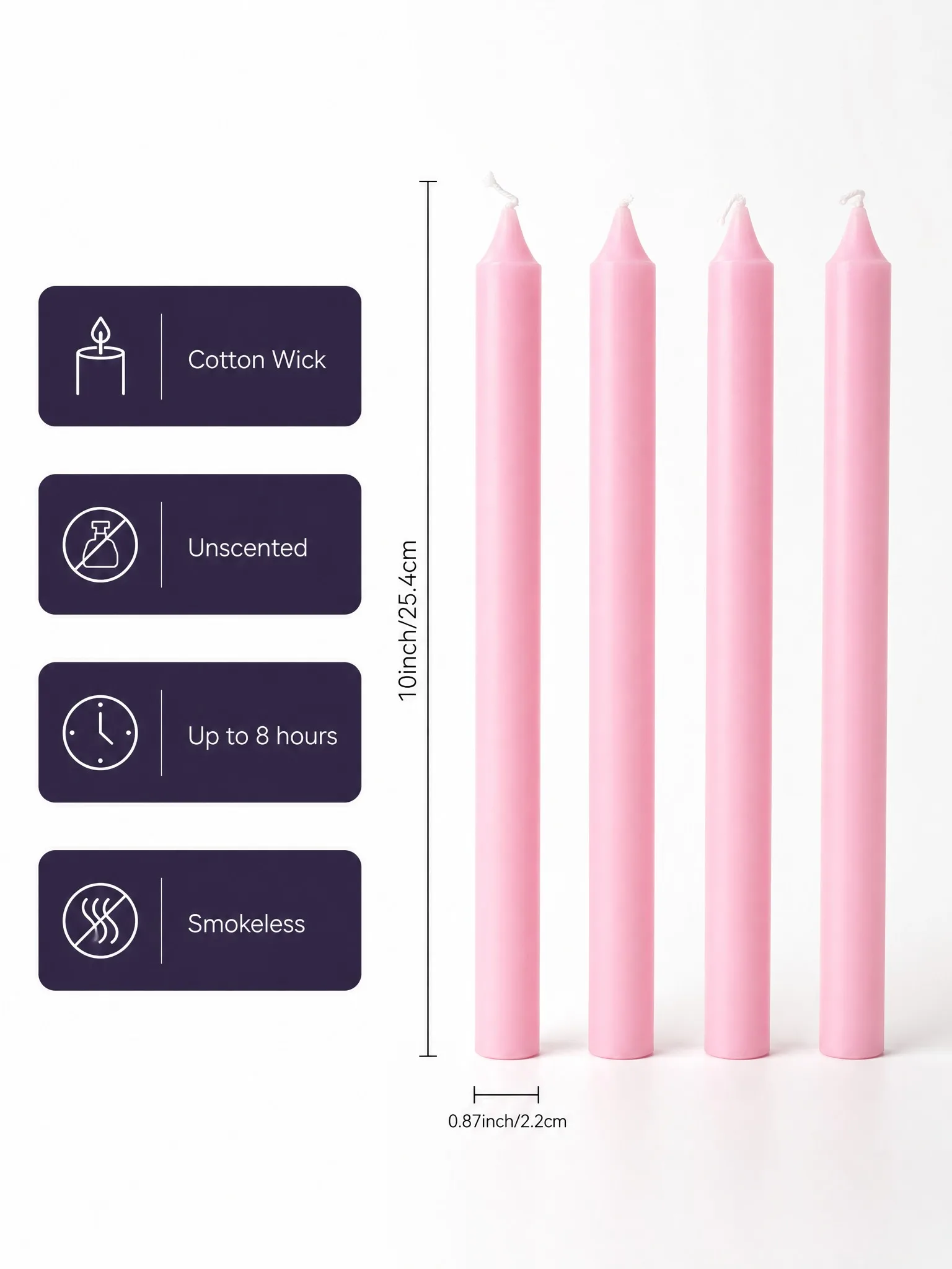 10/4pcs Pink Aromatherapy Rod Wax Set, Black Smoke Free Aromatherapy Candles, Wedding, Dining Table Home Decoration, Soy Wax image 6