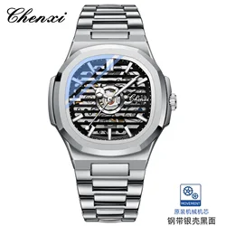 CHENXI 8822 Men's Automatic Mechanical Wristwatch Hollowing Dial Steel Waterproof Business Watches Sport Male Relogio Masculino