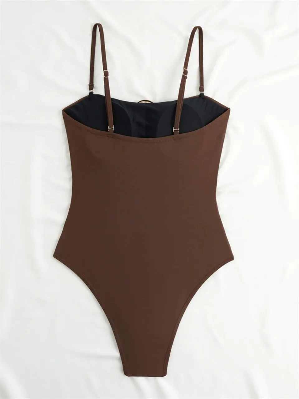 2026 Strappy قطعة واحدة ملابس السباحة النساء مثير ارتداءها الصلبة الاستحمام السباحة لباس سباحة الإناث الصيف بحر #4