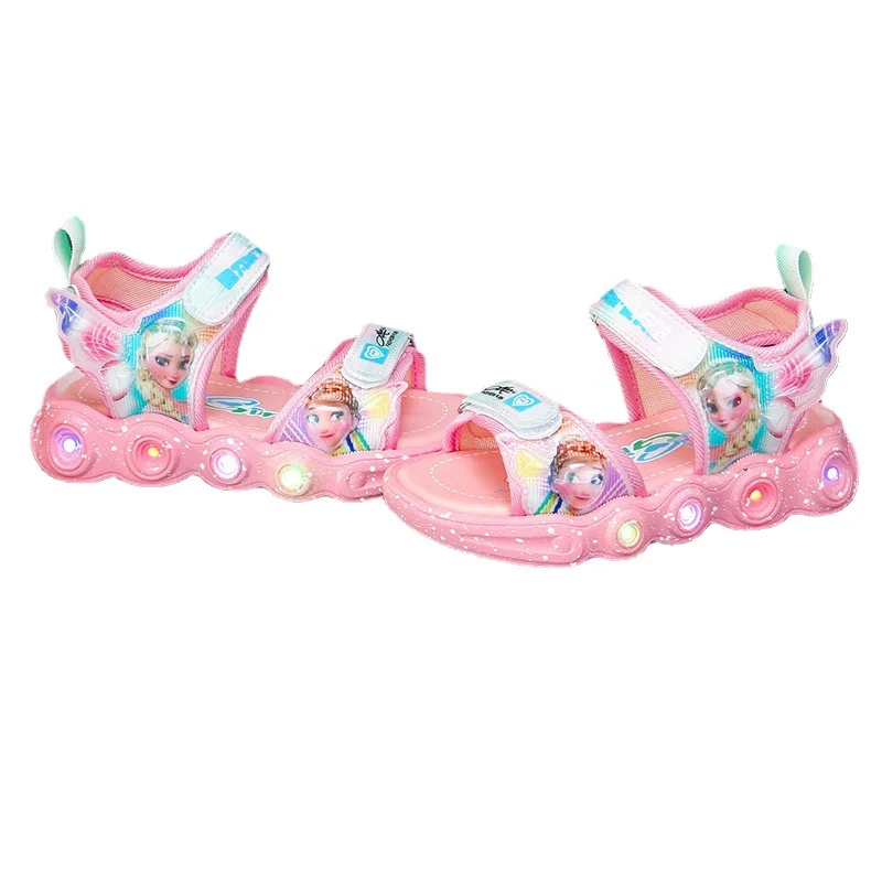 Children's sports girls with lights 2024 summer new girls' sandals for small children sandals