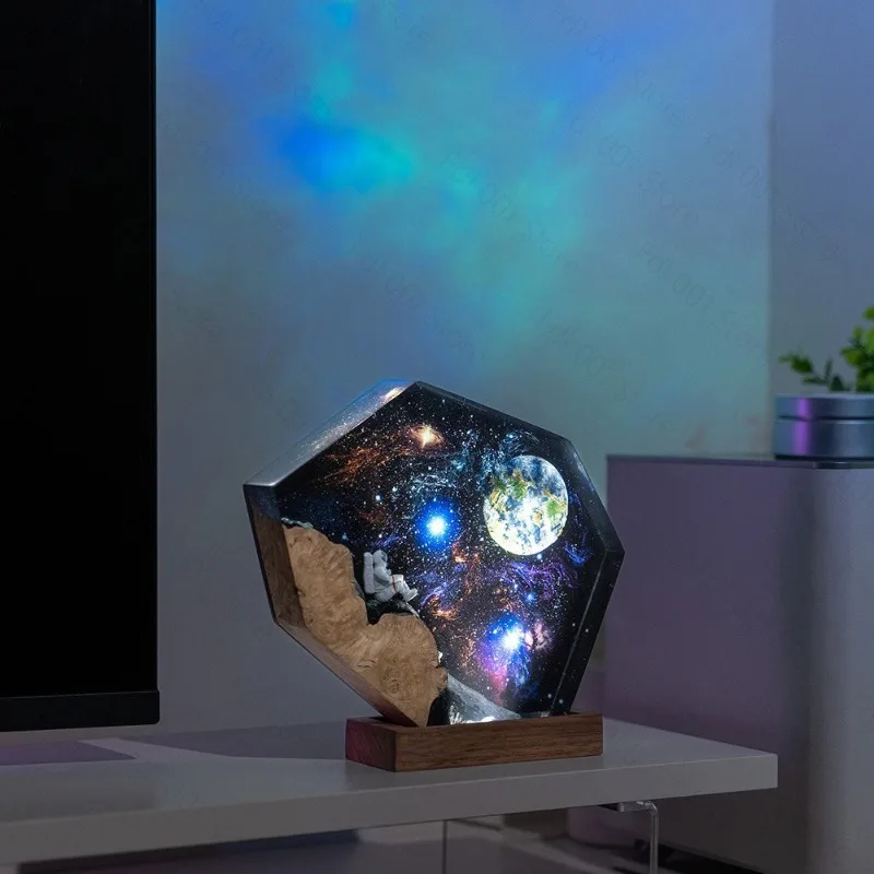 Theme Resin Wood Night Light Ocean Wind Dual-Purpose Christmas Creative Gift Lamp Ornament