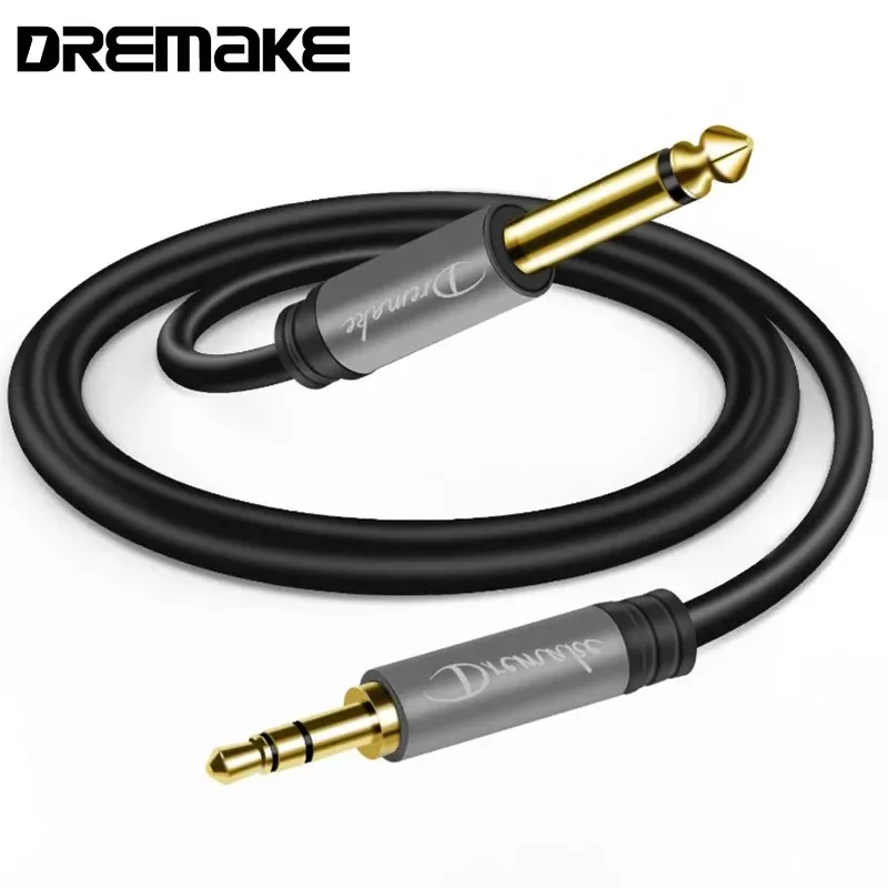 

3.5mm TRS Male to 1/4 Male Mono Interconnect Stereo Aux Jack Adapter Cable for Guitar Bass Home Theater Speaker