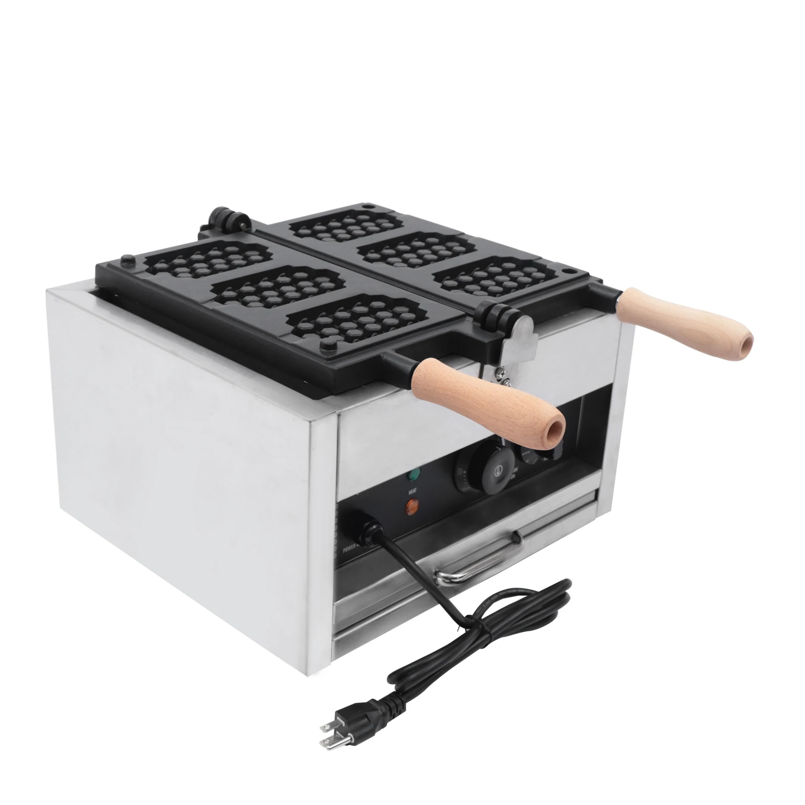 Honeycomb Double Sided Heated Waffle Maker 1400W, Commercial Waffle Maker 3 at a Time, 122-572°F & 1-5min