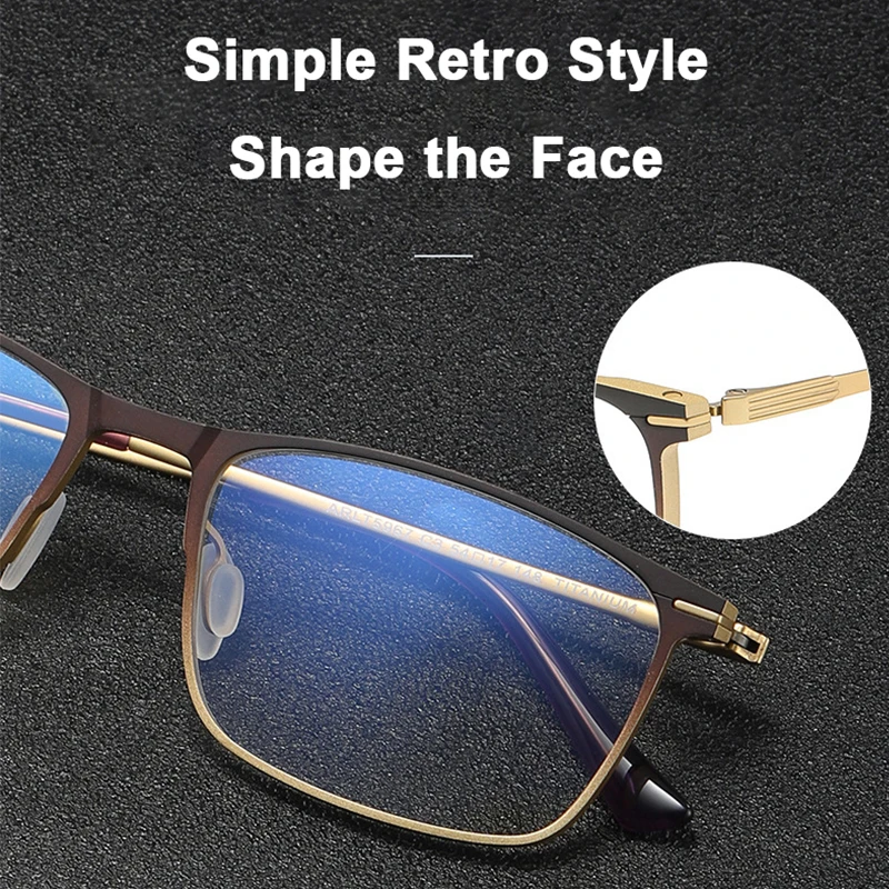 Matériau d'aviation tendance italienne Ultra léger 10g, monture de lunettes en alliage d'aluminium et de magnésium, support de faux sourcils raffiné pour homme d'affaires