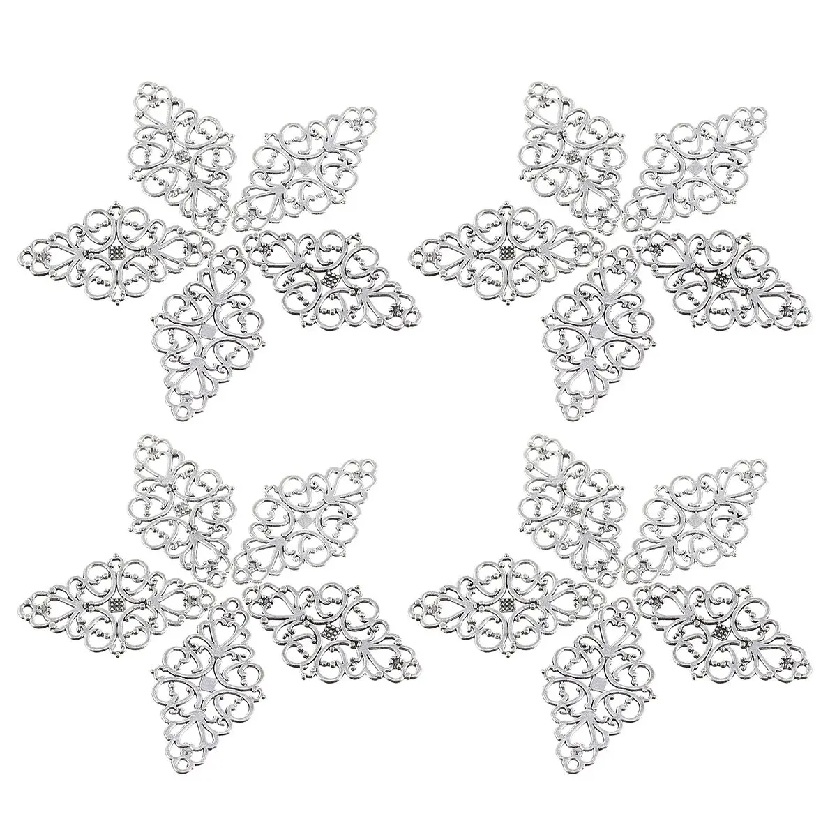 

40 Pcs Vintage Alloy Jewelry Accessories Durable Metal Charms for Necklace Bracelet DIY Crafting Decorative Supplies