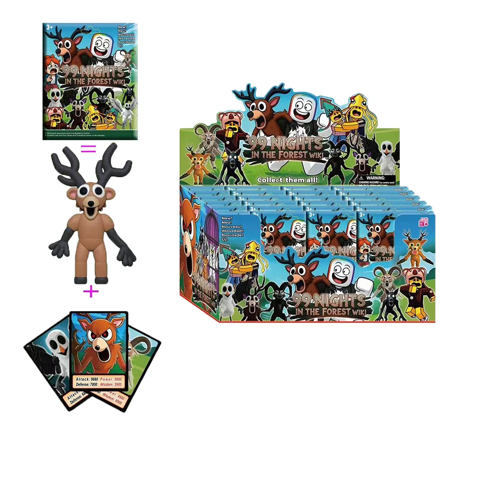1-24p Nachten in het Bos blind box figuren figuurtjes uil geit wolf hert 99 Nachten in het Bos figuurtje plastic speelgoed cadeau