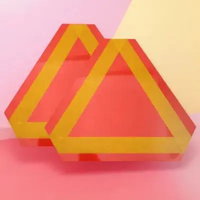 2pcs Triangle Reflectors Safety Sign: Universal Reflective Aluminum Warning Sign For Slow Moving Vehicles Carts Tractors Vehicle