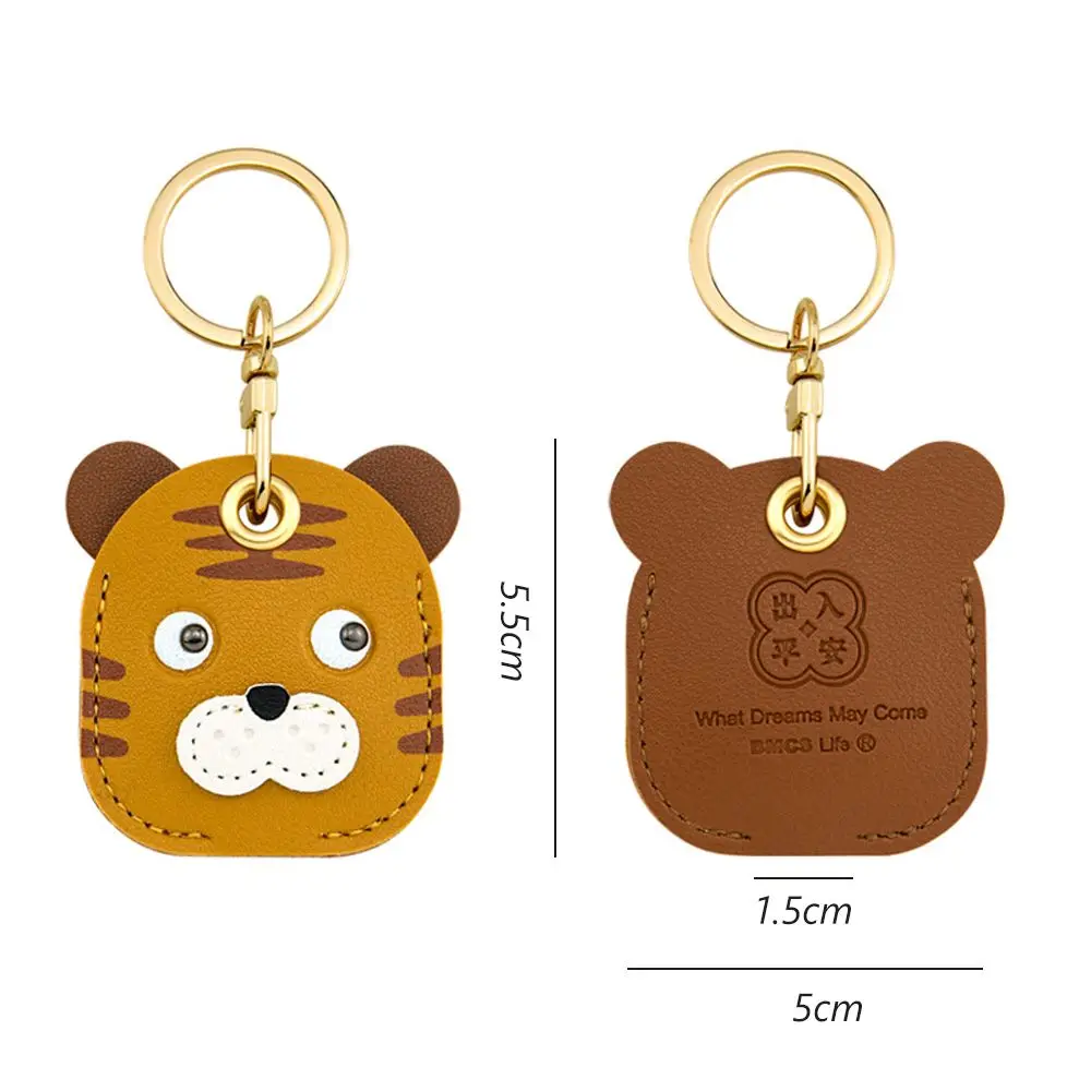 Useful Leather Key Ring Personality Access Control Card Cover Case Key Chain Access Card Bag Pendant Cartoon Keychains