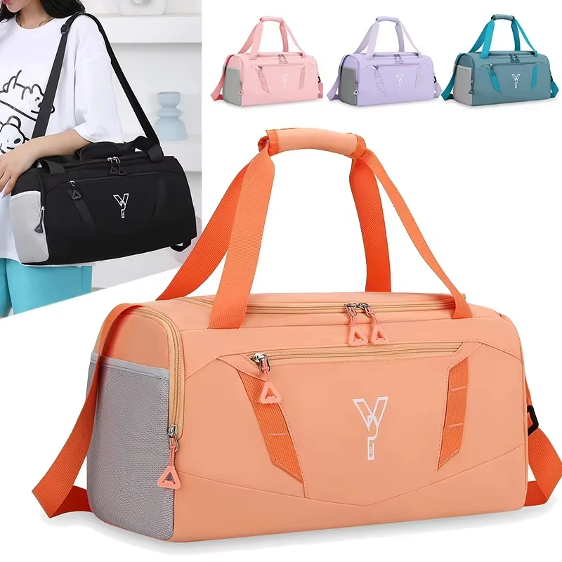 Mulher esportes ginásio bolsa à prova dwaterproof água saco de treinamento fitness seco molhado natação tote com sapatos bolso viagem bagagem sacos ombro