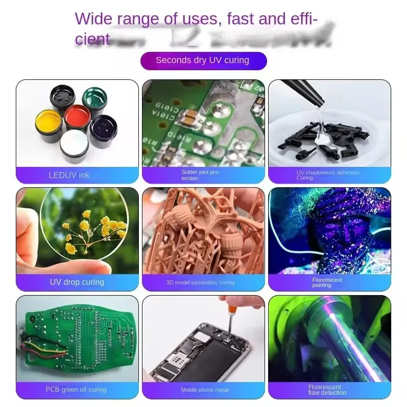 Ultraviolet UV Curing Automotive sheet metal repair Shadowless Adhesive PCB Green Oil Paint Wall Ink screen printing