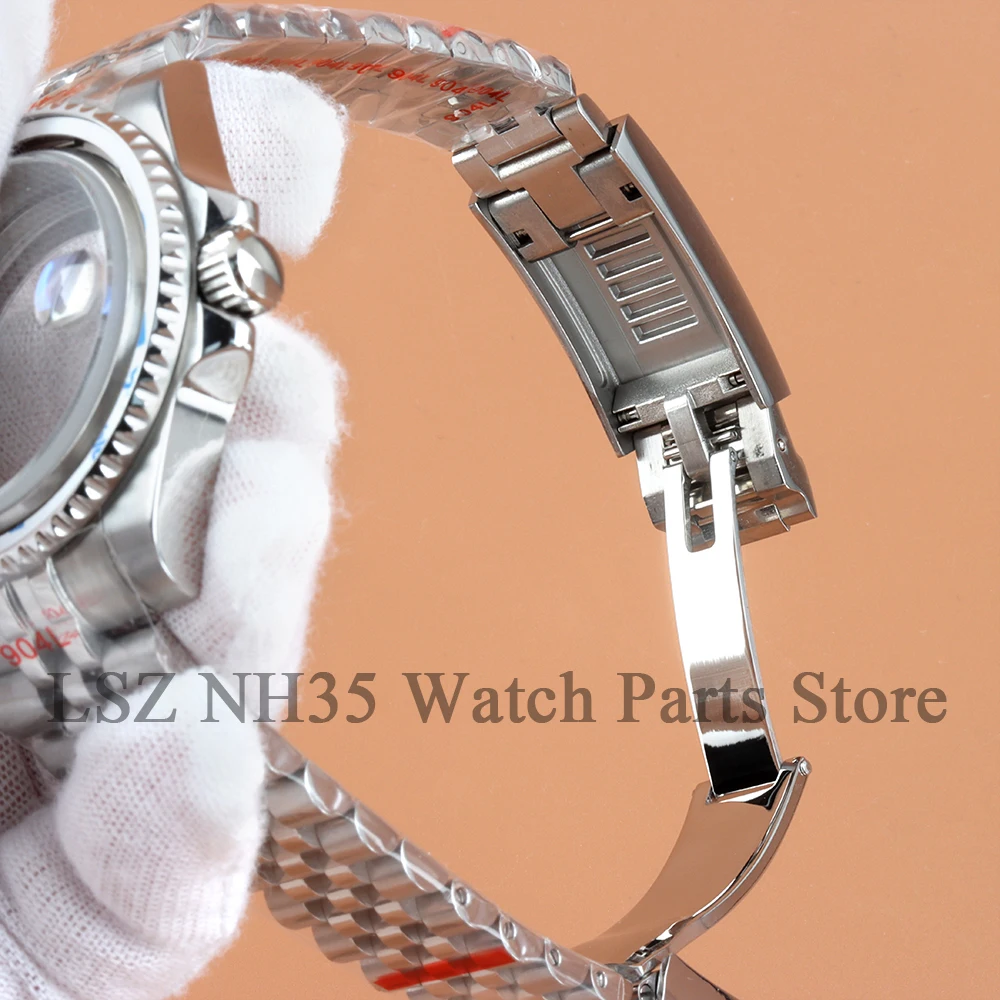 40 مللي متر حافظة الياقوت الزجاج الفولاذ المقاوم للصدأ اليوبيل حزام 28.5 مللي متر الطلب الأيدي الأزرق مضيئة صالح يخت ماستر NH35 NH36 NH38 حركة