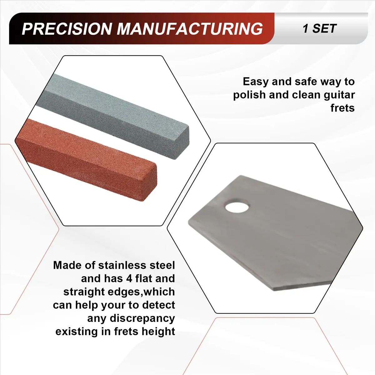 New Arrival Fashion Guitar Luthier Tool Kit Included 1 Pcs Guitar Fret Crowning Luthier File,1 Pcs Stainless Steel Fret Rocker,2