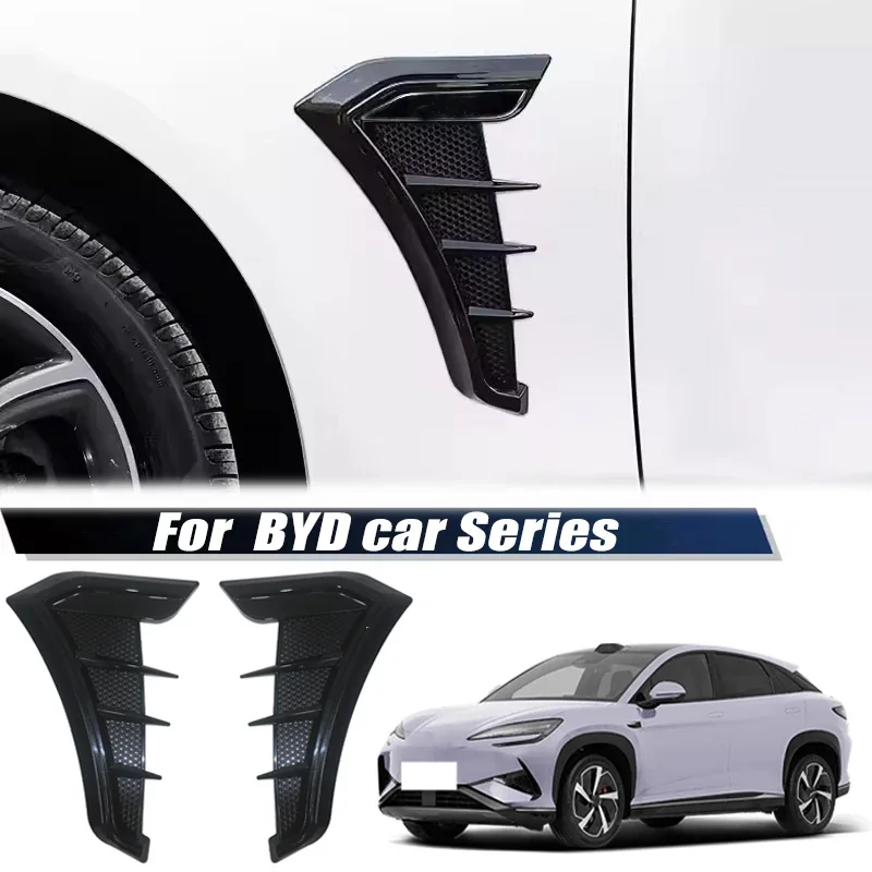 Car Fender Side Vents Air Flow Grille Sticker Cover For BYD Atto Dolphin Seal Seagull Sealion SHARK Dolphin Song Plus Yuan Plus