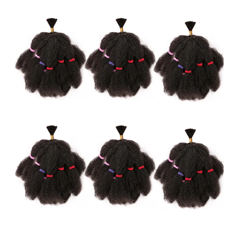 Afro Kinky Twist Hair 6แพ็คPreยืดผมMarley Braidingผมฤดูใบไม้ผลิTwist Crochet Braidsสังเคราะห์ผม(1B)