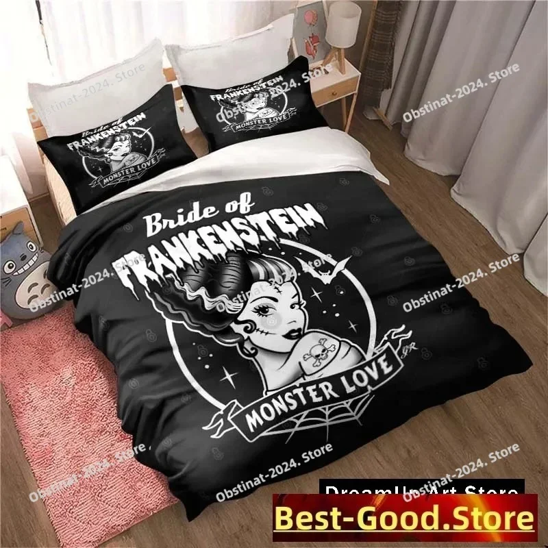 3D Print B-Bride of Frankenstein Printed Bed Set Duvet Cover Pillowcase Bedding Set Linen Sheet Quilt Cover Full Queen King Size