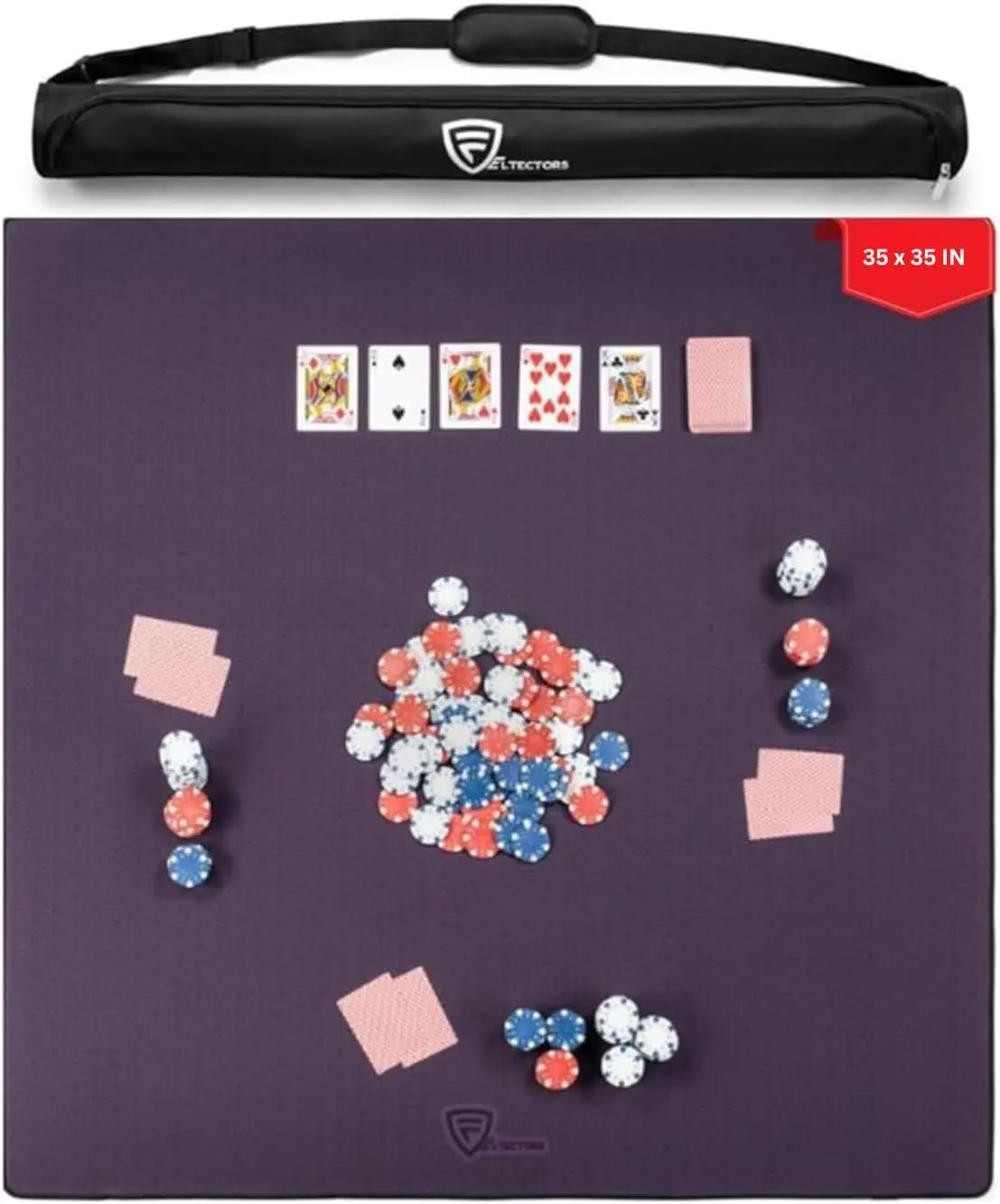 

35"x35" Neoprene Game Mat for 36" Tables - Mahjong, Poker, RPG - with Carrying Bag (Burgundy)