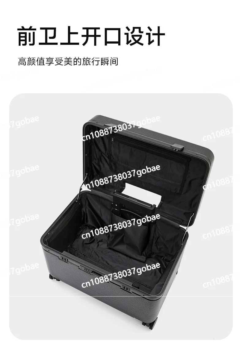 Upper Flip Small Aluminum Frame Photography Trolley Case 18 Inches Horizontal 22 Inches Suitcase Men and Women 23 Inches