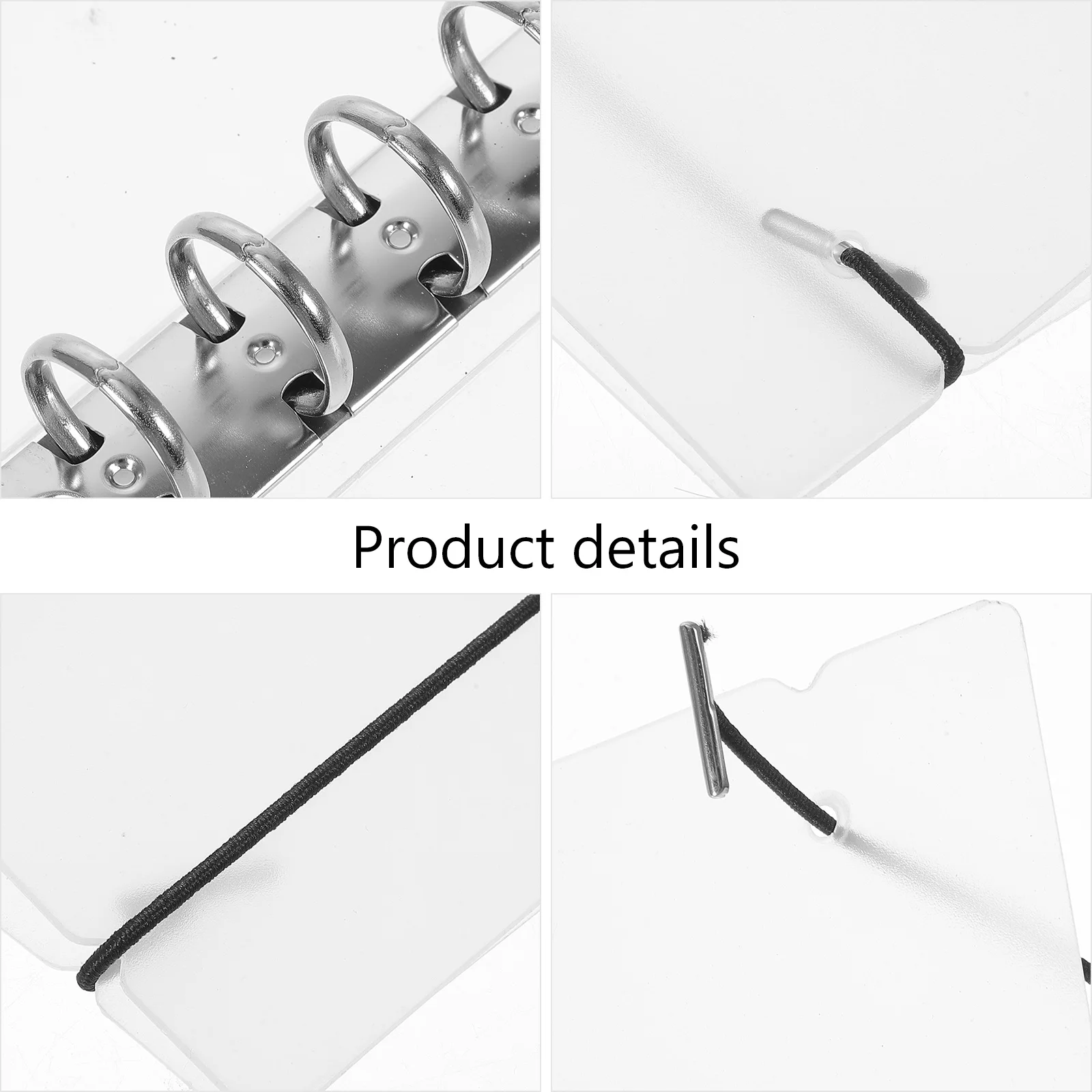 

2pcs Clear A7 Binder Kawaii A7 Notebook Cover 6 Ring Binder Plastic File Holder Office Storage Folder Portable